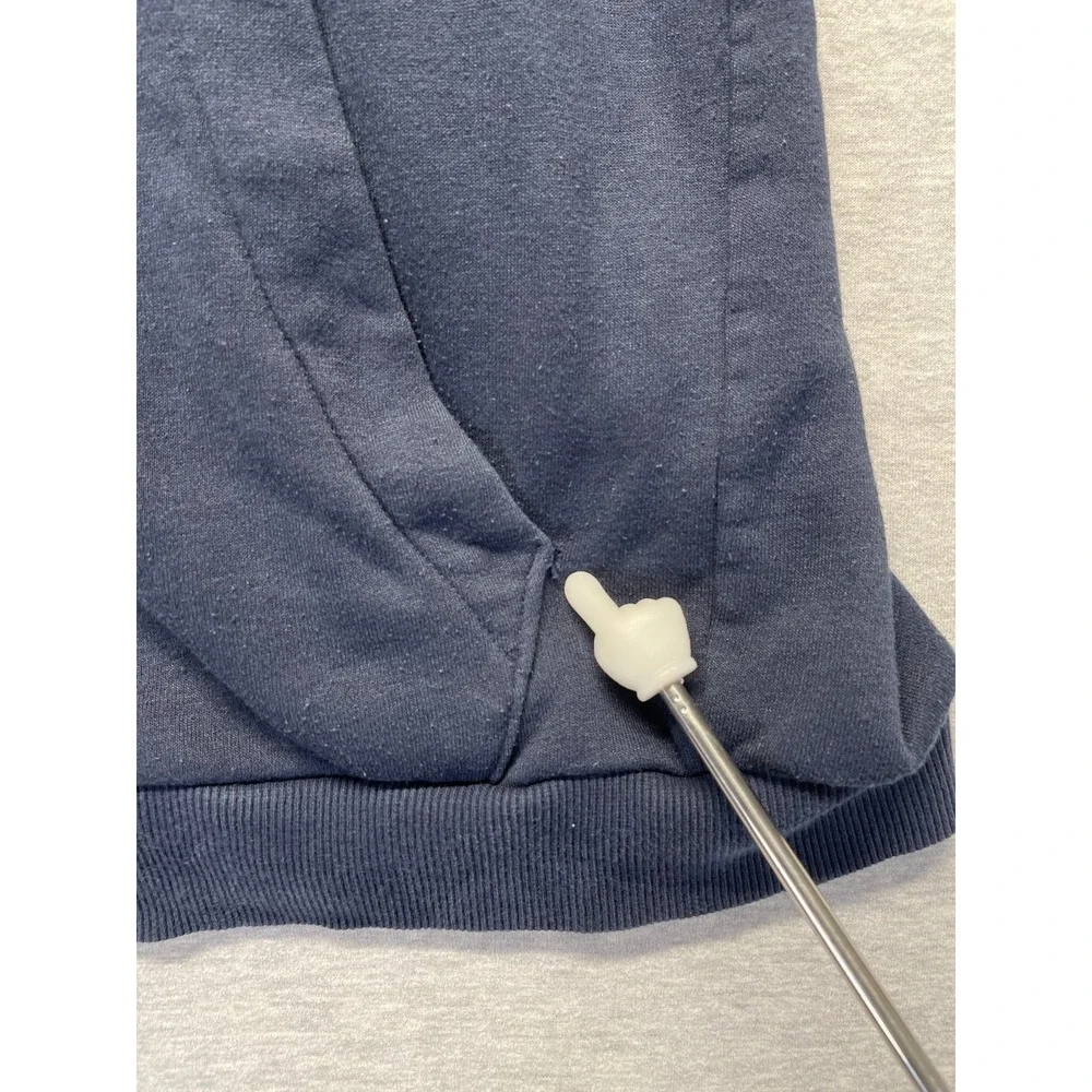 Adidas Essentials Hoodie Mens Small Navy Logo Fleece Lined Full Zip Athleisure